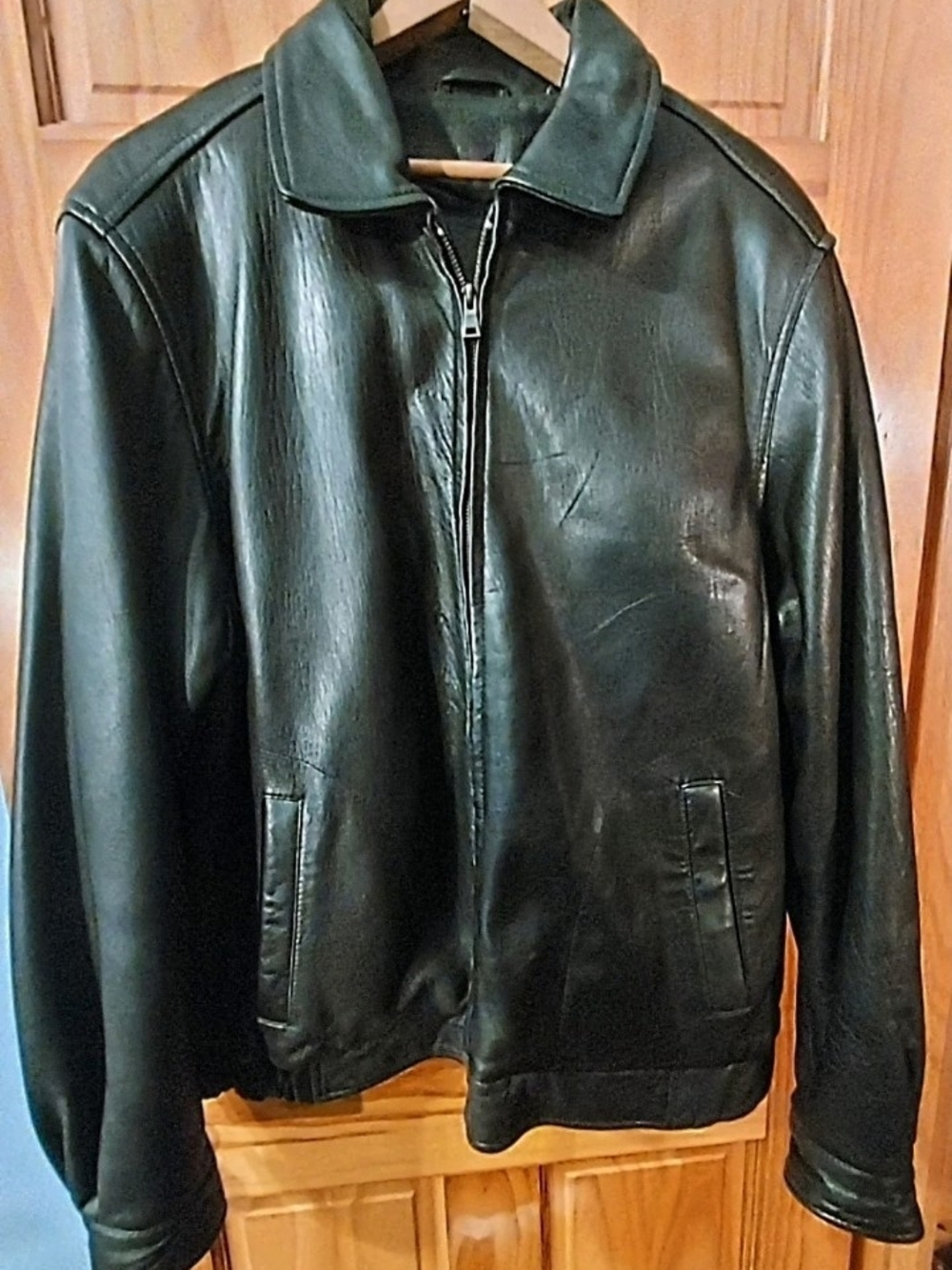 TIBOR Men's XL Black Leather Zip-Up Jacket Liner Inc